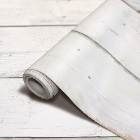 Teacher Created Resources Peel and Stick Decorative Paper Roll, 17-1/2'' x 10 ft, White Shiplap TCR70000